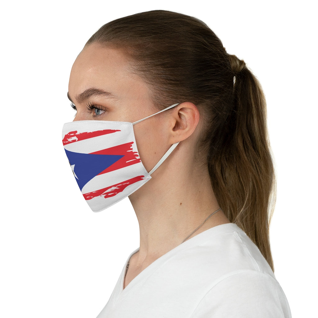 PR Brown Coqui White Fabric Face Mask
