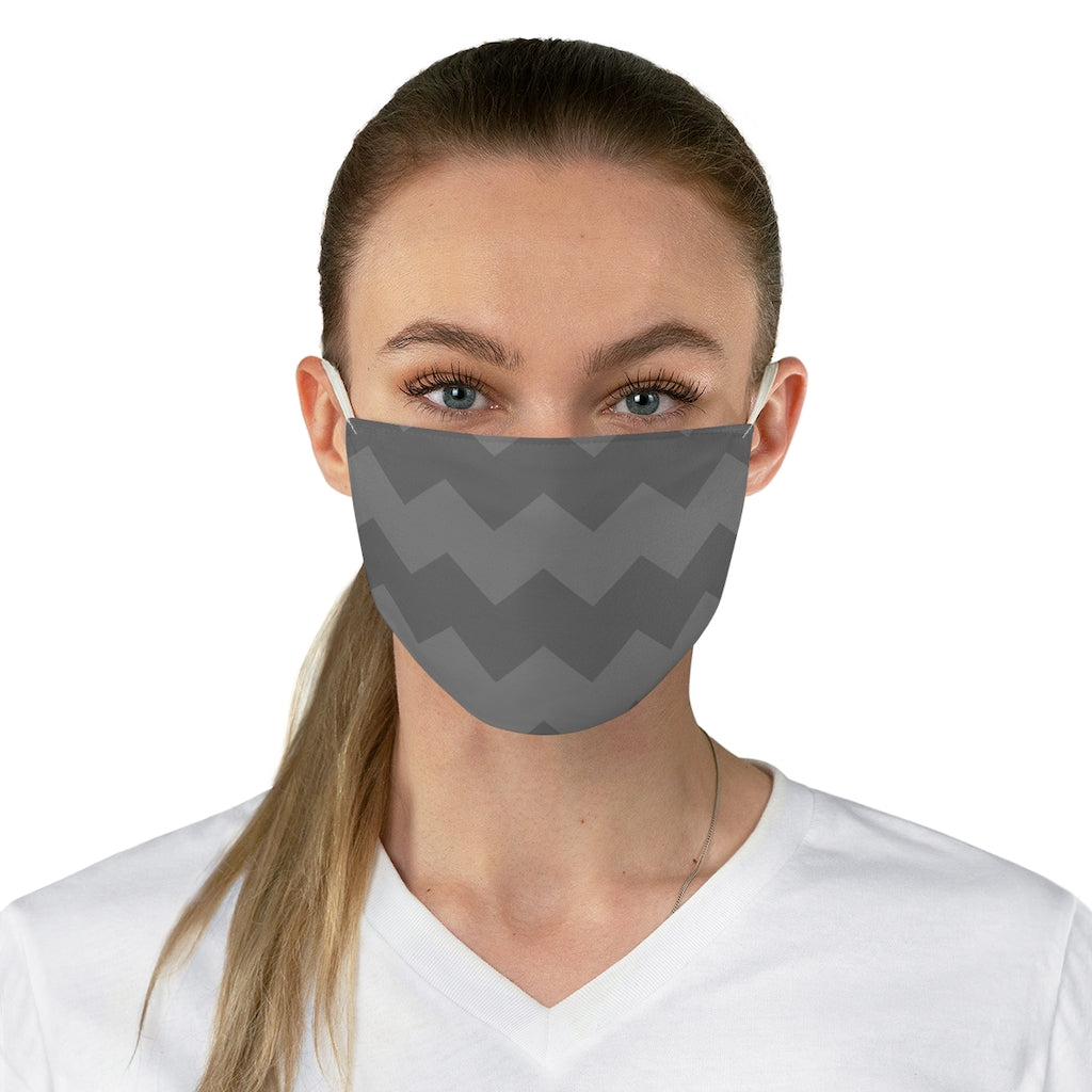 Gray Zig Zag Fabric Face Mask