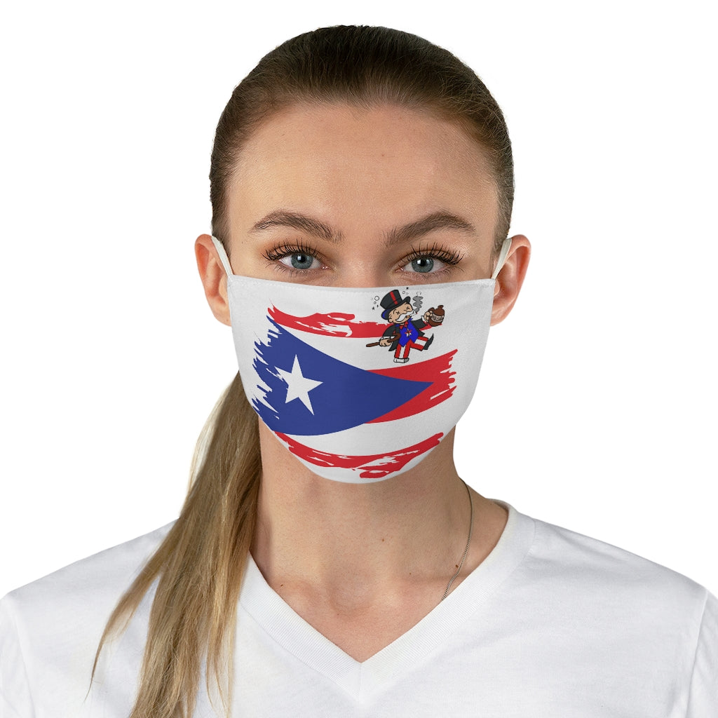 PR flag with Drunk Monopoly White Fabric Face Mask