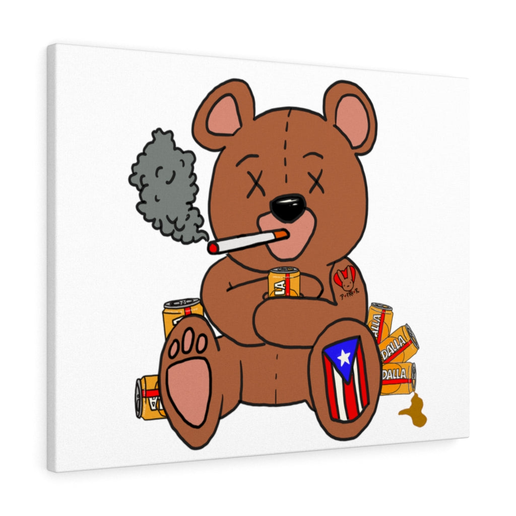 Drunk Teddy- Canvas Gallery Wraps