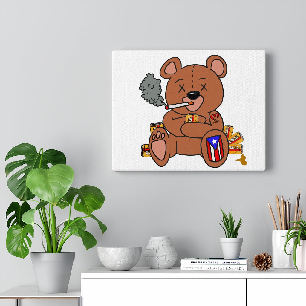 Drunk Teddy- Canvas Gallery Wraps