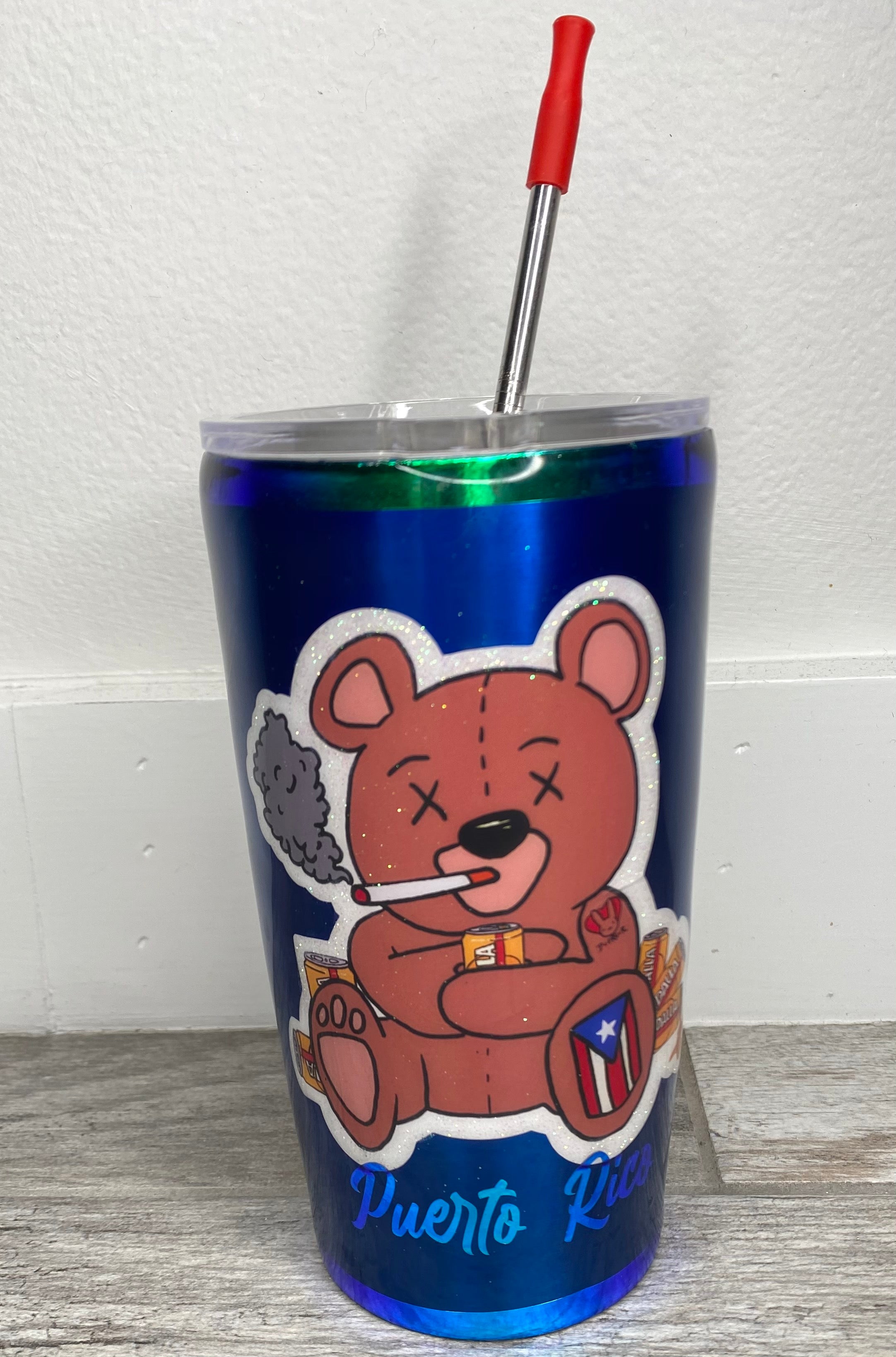 Puerto Rican Drunk Teddy, Hoy Se Bebe Custom 18.5z Tumbler