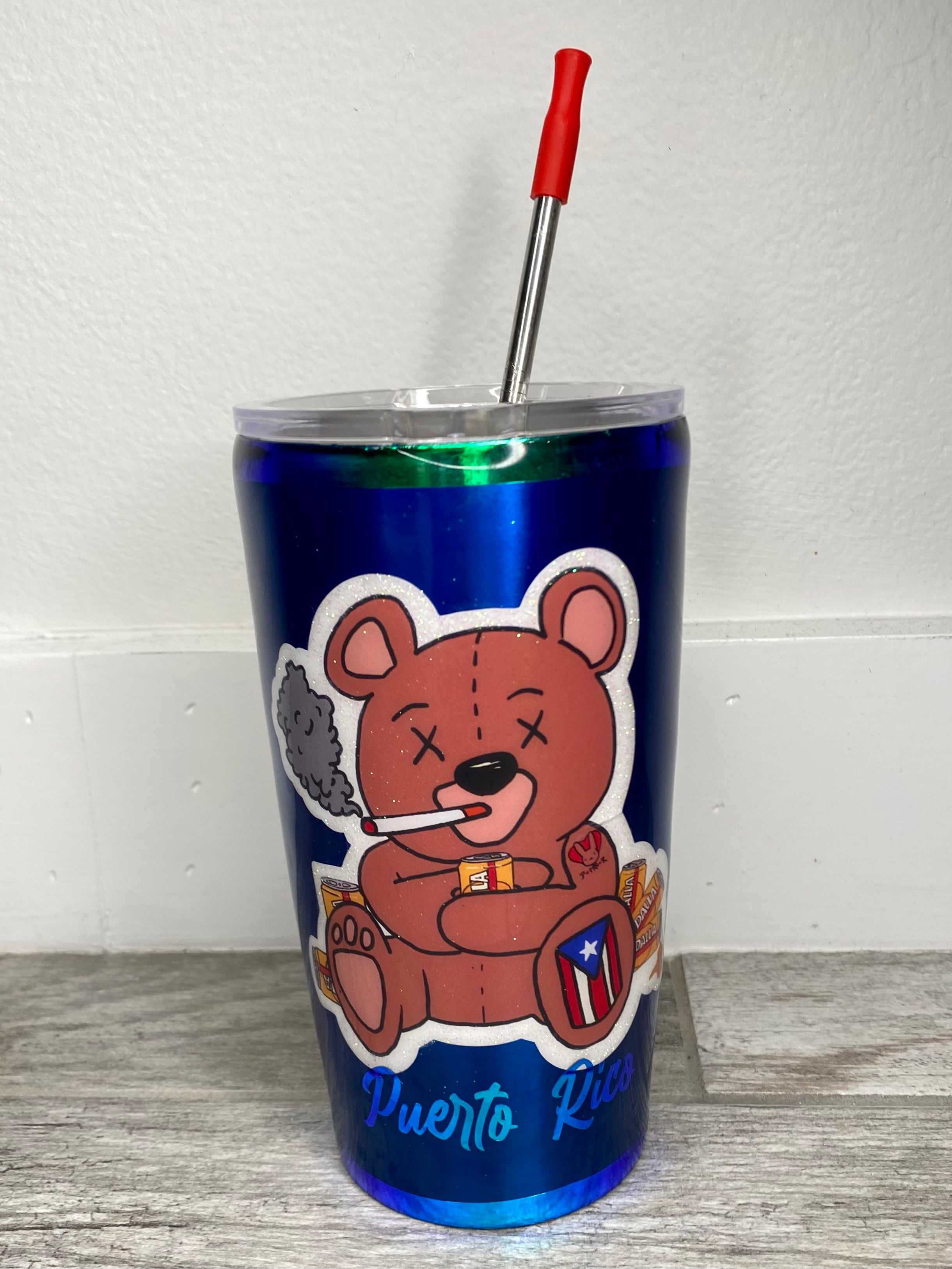 Puerto Rican Drunk Teddy, Hoy Se Bebe Custom 18.5z Tumbler