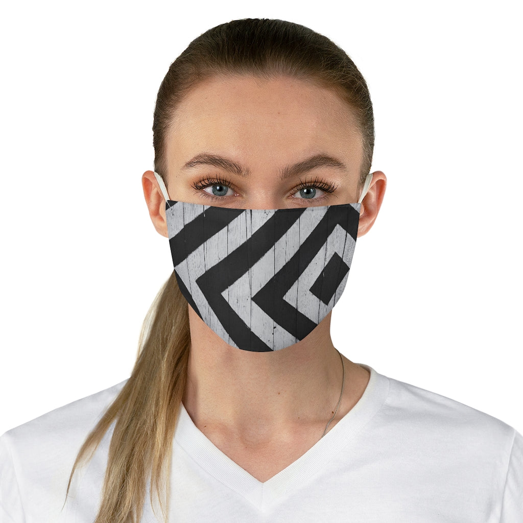 Black and White Fabric Face Mask