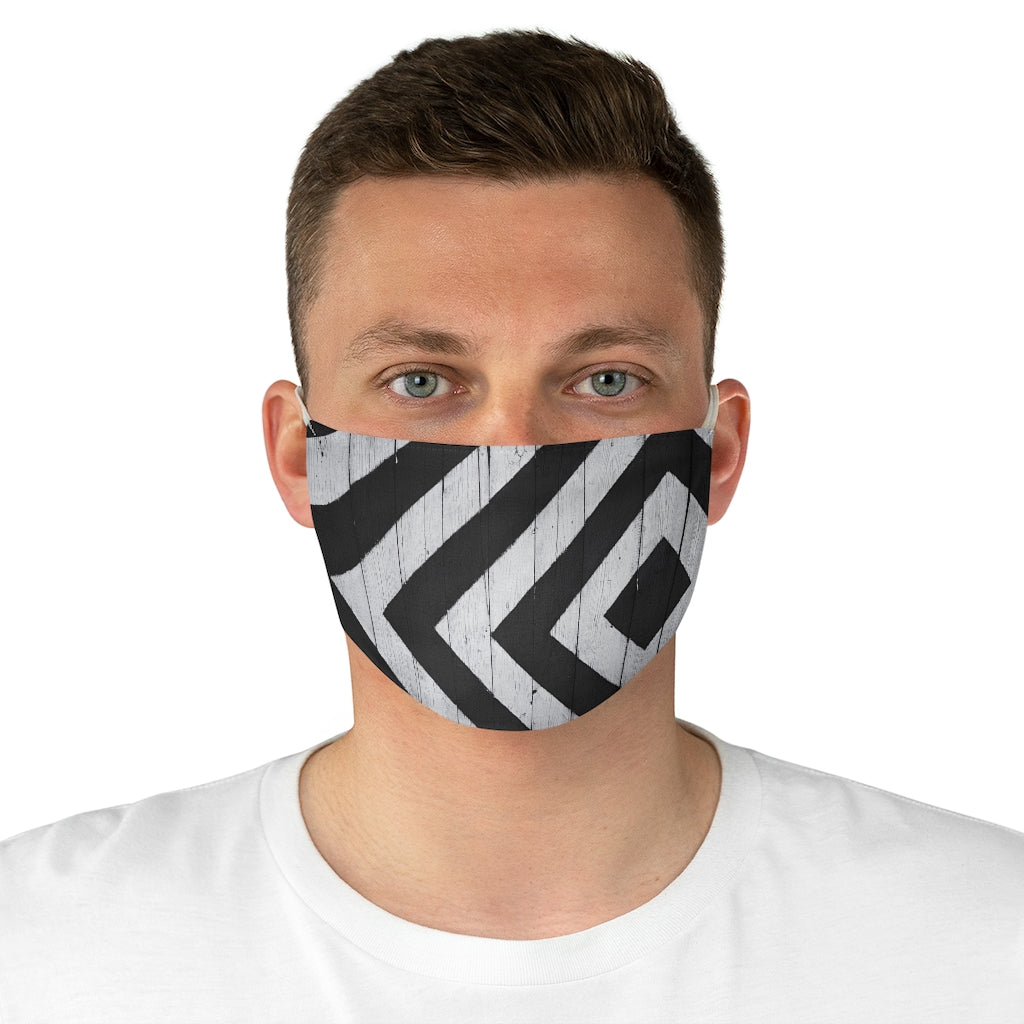 Black and White Fabric Face Mask
