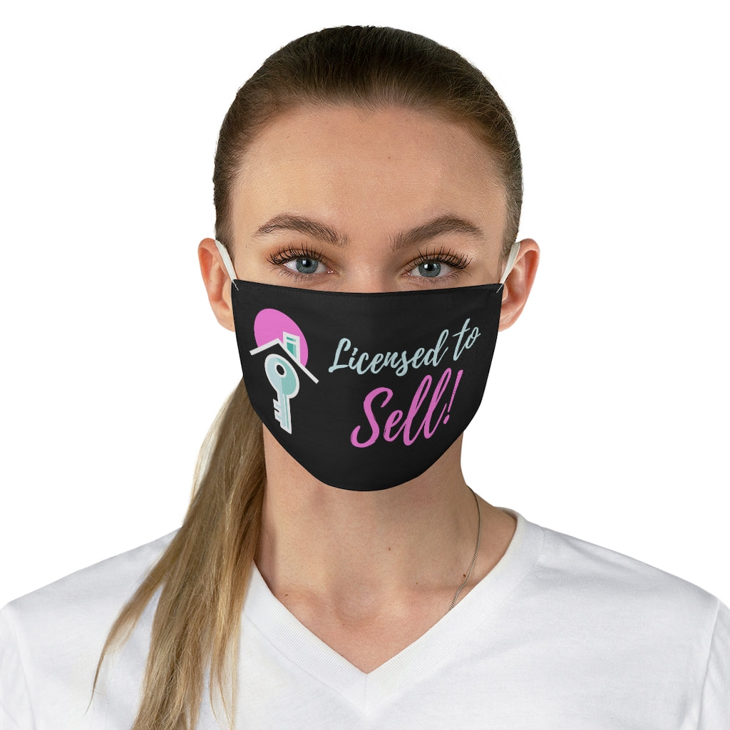 Licensed to Sell Black and Pink Fabric Face Mask