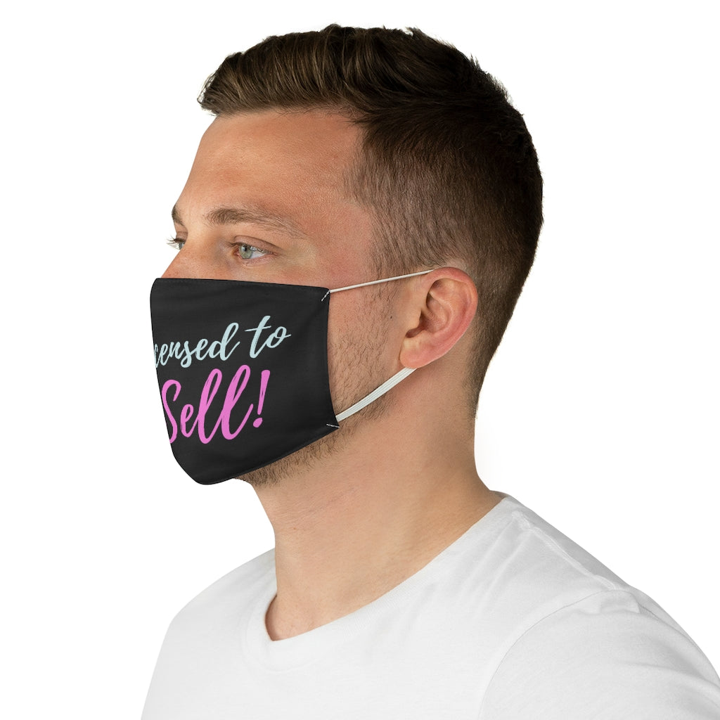 Licensed to Sell Black and Pink Fabric Face Mask