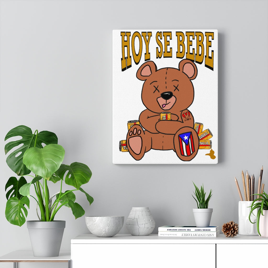 Hoy Se Bebe Teddy(block letters) -Canvas Gallery Wraps