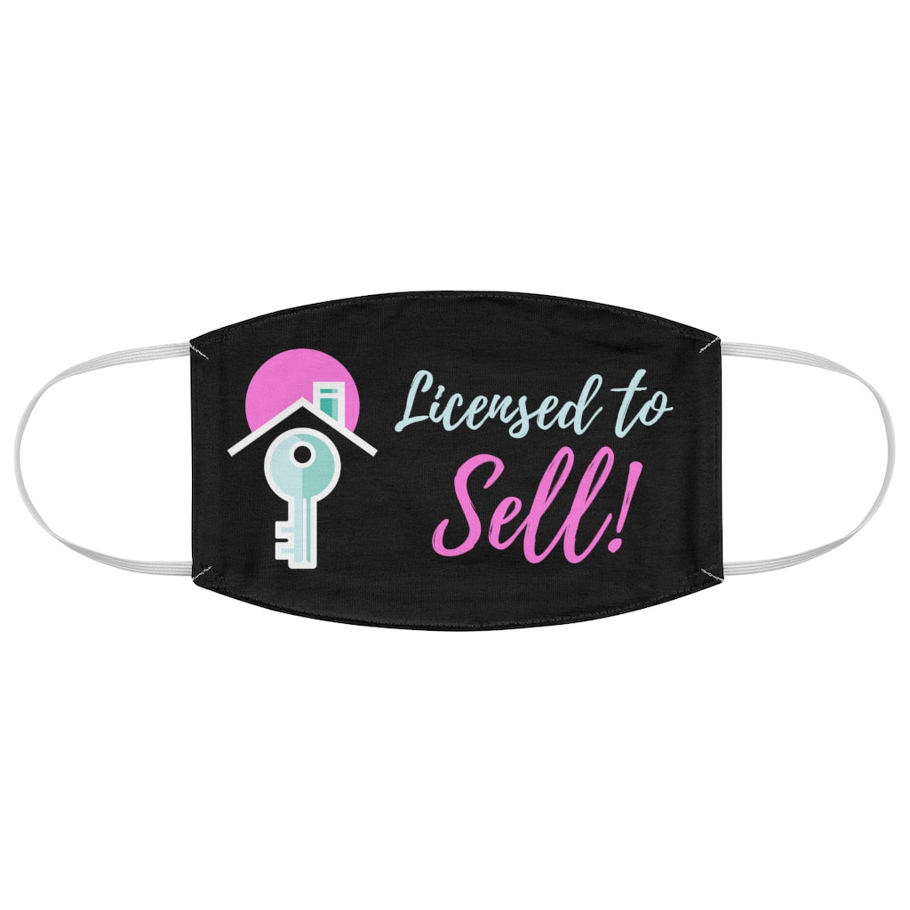 Licensed to Sell Black and Pink Fabric Face Mask