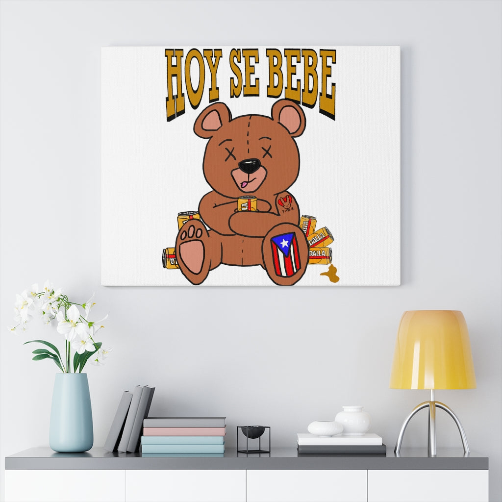 Hoy Se Bebe Teddy(block letters) -Canvas Gallery Wraps