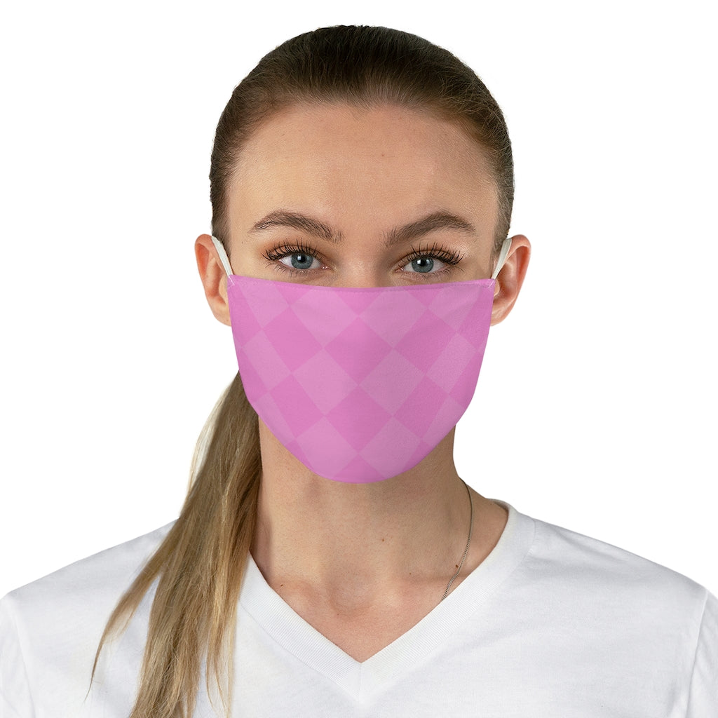 Pink Checkered Fabric Face Mask