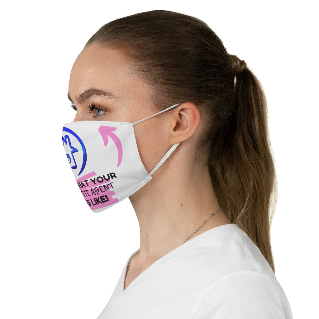 This is what your real estate agent looks like blue and pink Fabric Face Mask