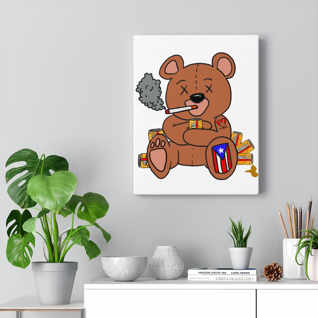 Drunk Teddy- Canvas Gallery Wraps