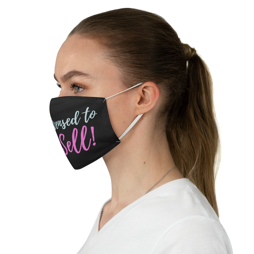 Licensed to Sell Black and Pink Fabric Face Mask