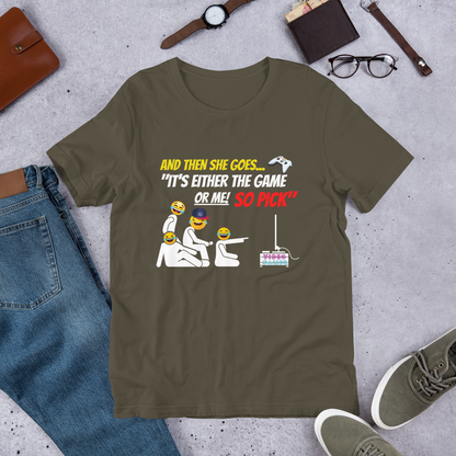 And Then She Goes...(Playstation Remote Yellow) Short-Sleeve Unisex T-Shirt