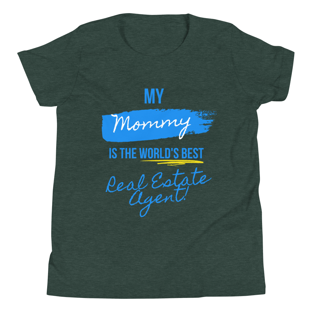 My Mommy is the Worlds Best Real Estate Agent (Blue /Yellow) Youth Short Sleeve T-Shirt