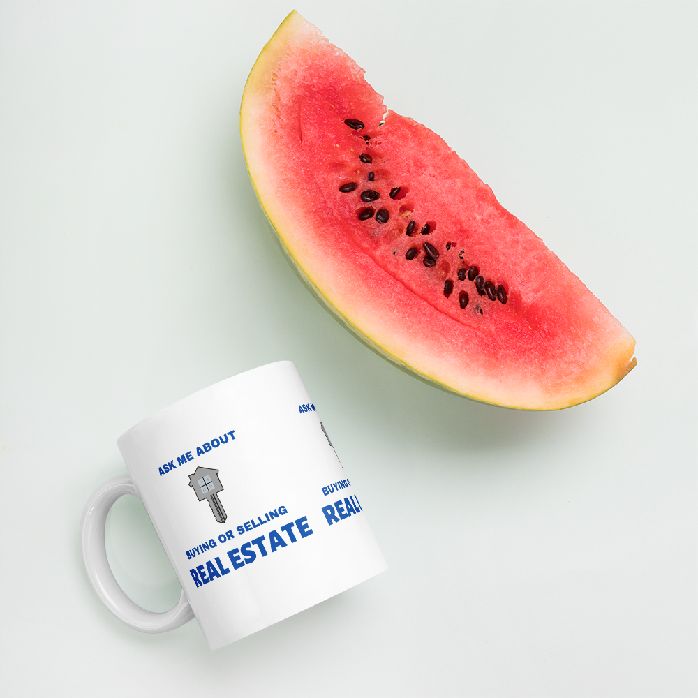 Mug- ask me about buying or selling RE blue