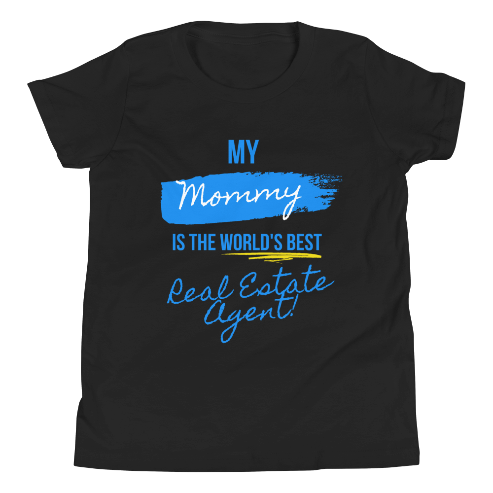 My Mommy is the Worlds Best Real Estate Agent (Blue /Yellow) Youth Short Sleeve T-Shirt