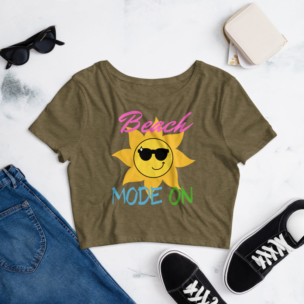 Beach Mode ON- Women’s Crop Tee