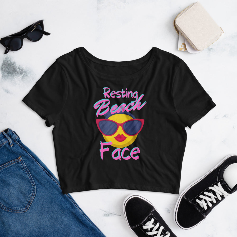 Resting Beach Face emoji- Women’s Crop Tee