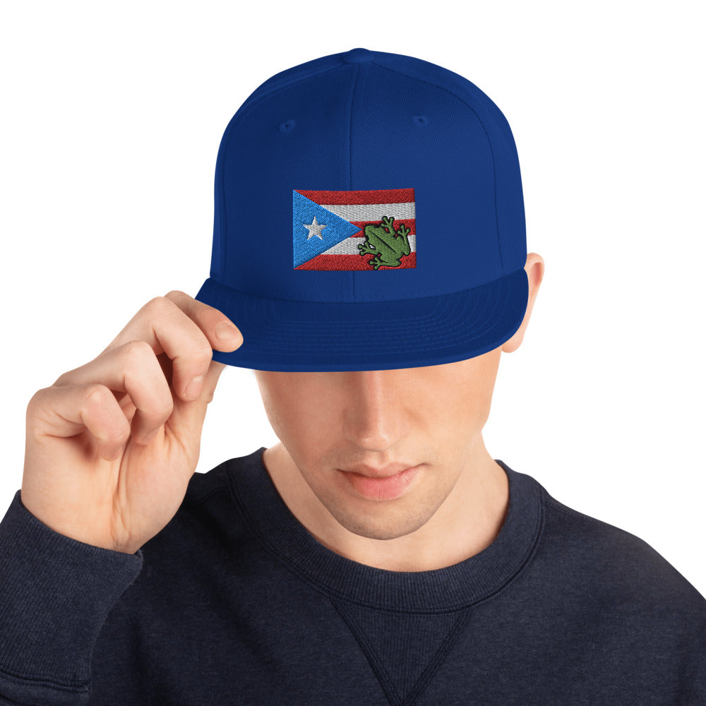 Puerto Rican Flag & Coqui Snapback Hat