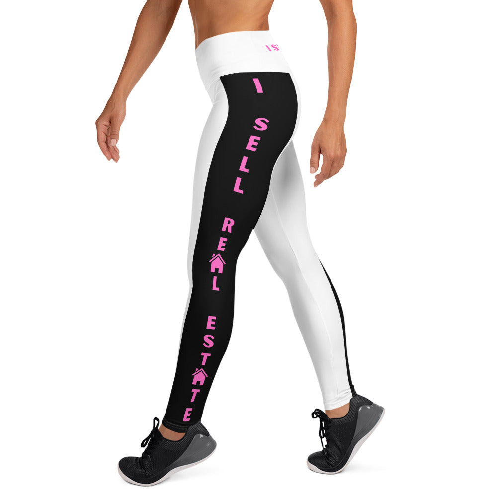 "I sell real estate", black leg Yoga Leggings