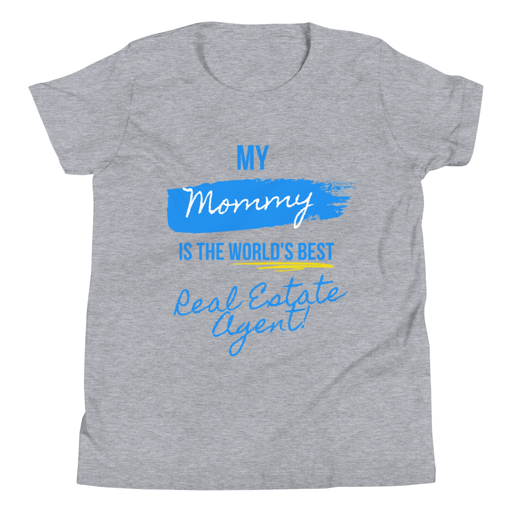 My Mommy is the Worlds Best Real Estate Agent (Blue /Yellow) Youth Short Sleeve T-Shirt