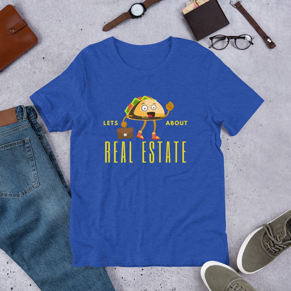 Short-Sleeve Unisex T-Shirt "Lets TACO about Real Estate" (Yellow Business Taco)