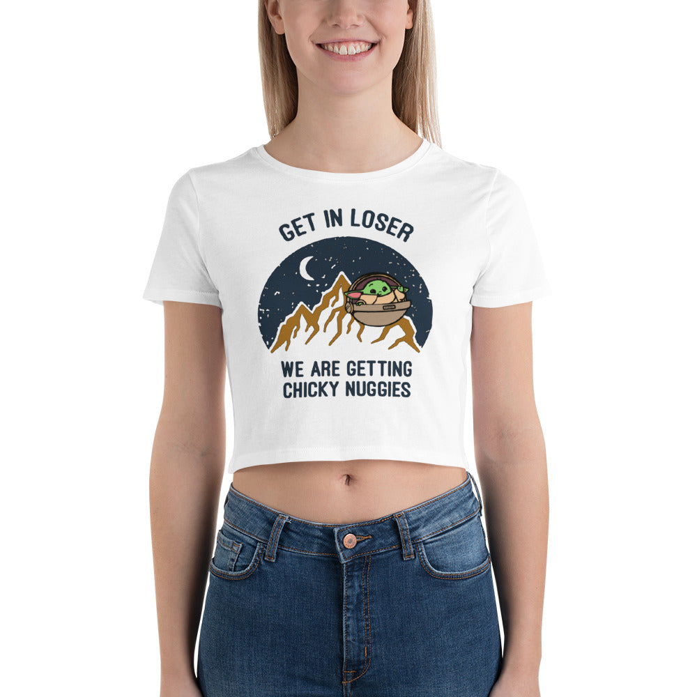 Baby Yoda, Chicky Nuggies- Women’s Crop Tee