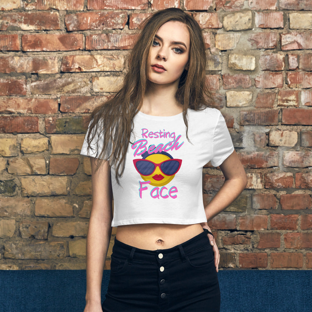 Resting Beach Face emoji- Women’s Crop Tee