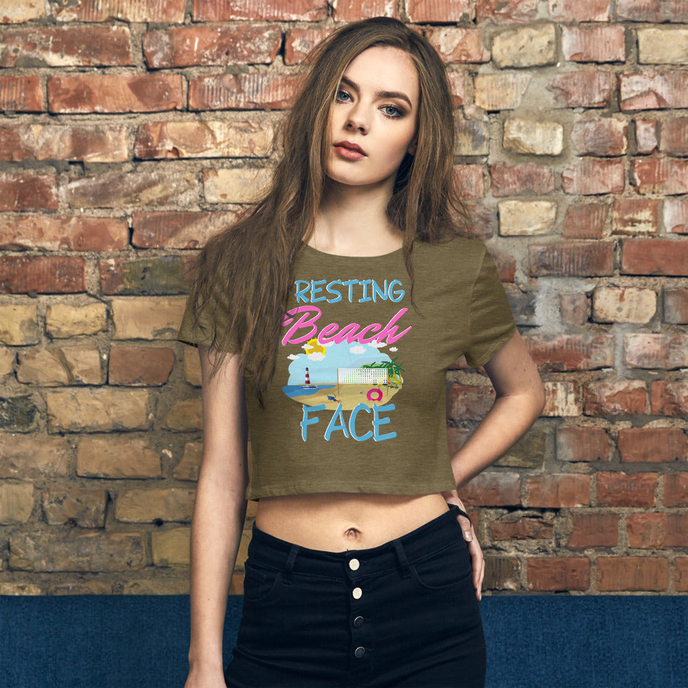 Resting Beach Face- Women’s Crop Tee