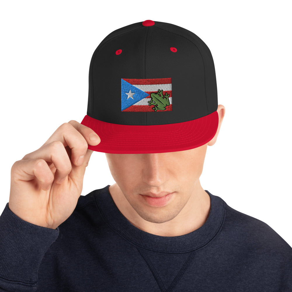 Puerto Rican Flag & Coqui Snapback Hat