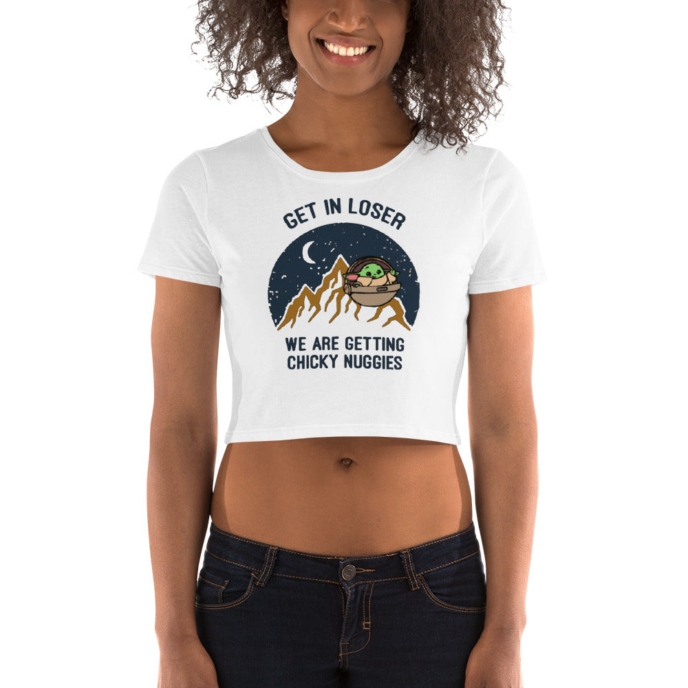 Baby Yoda, Chicky Nuggies- Women’s Crop Tee