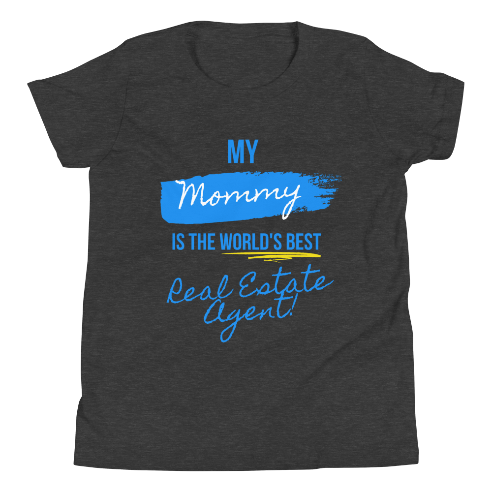 My Mommy is the Worlds Best Real Estate Agent (Blue /Yellow) Youth Short Sleeve T-Shirt