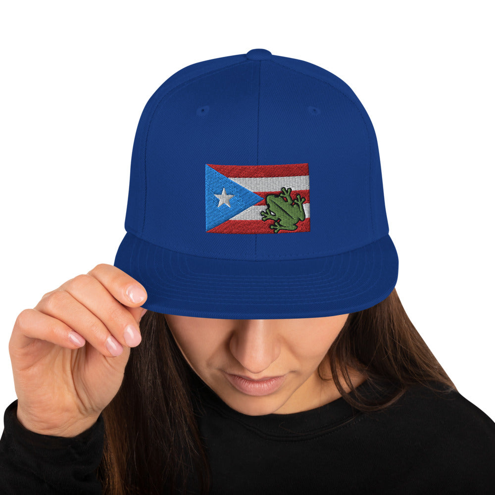 Puerto Rican Flag &amp; Coqui Snapback Hat