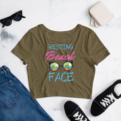 Resting Beach Face- Women’s Crop Tee
