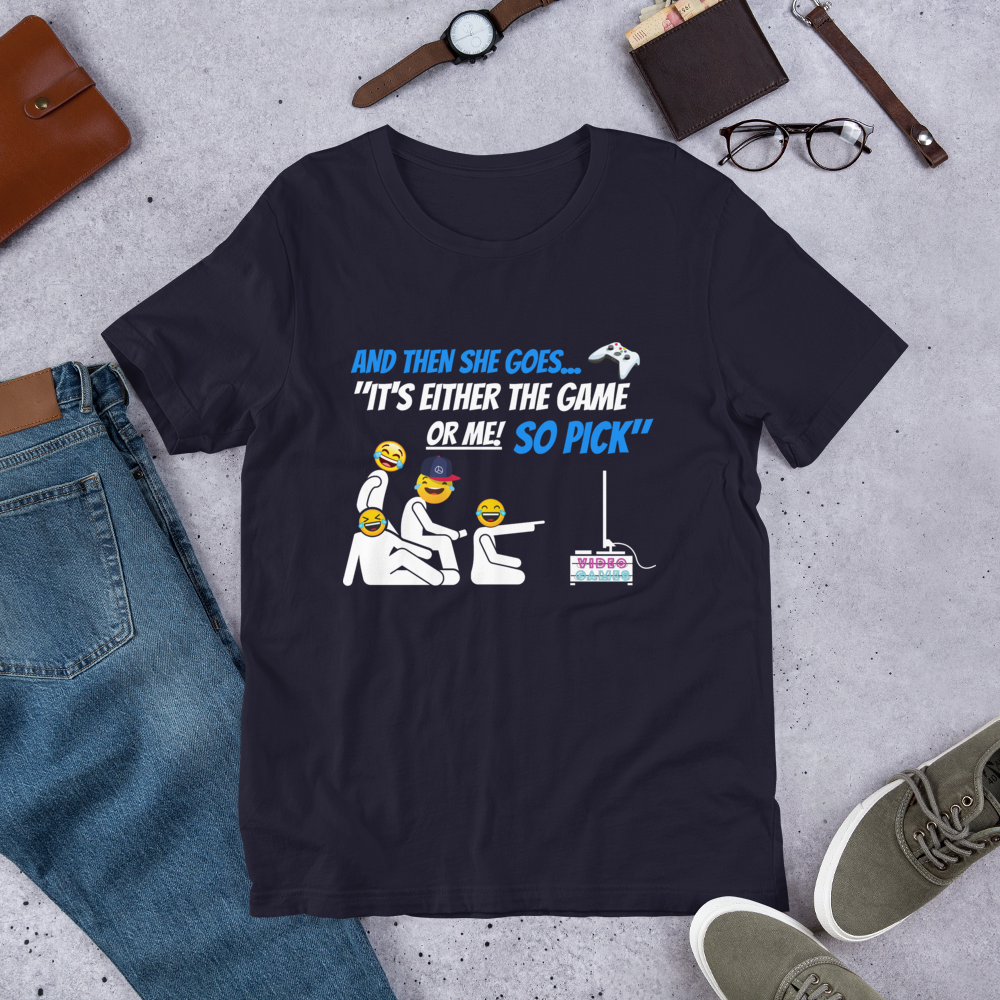 And Then She Goes...(Playstation Remote Blue) Short-Sleeve Unisex T-Shirt