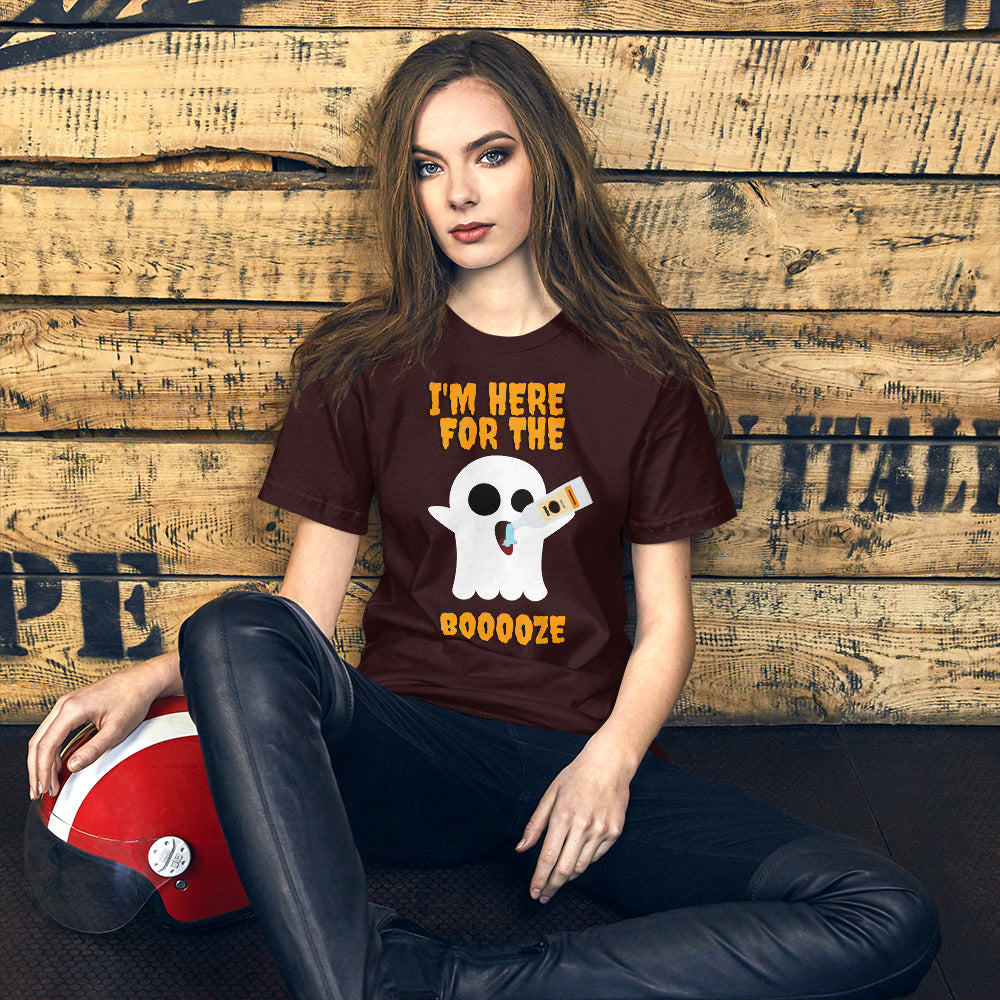 Here for the Booooze (vodka) Short-Sleeve Unisex T-Shirt