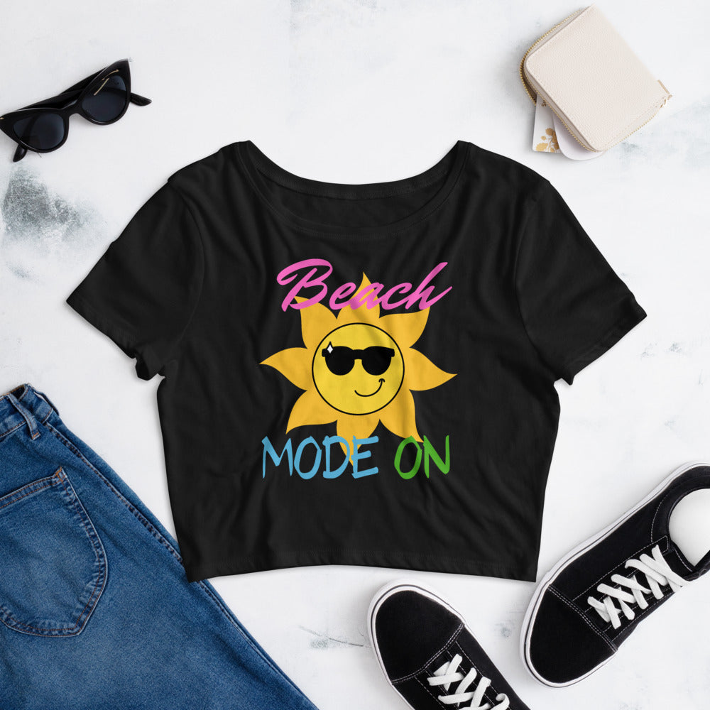 Beach Mode ON- Women’s Crop Tee