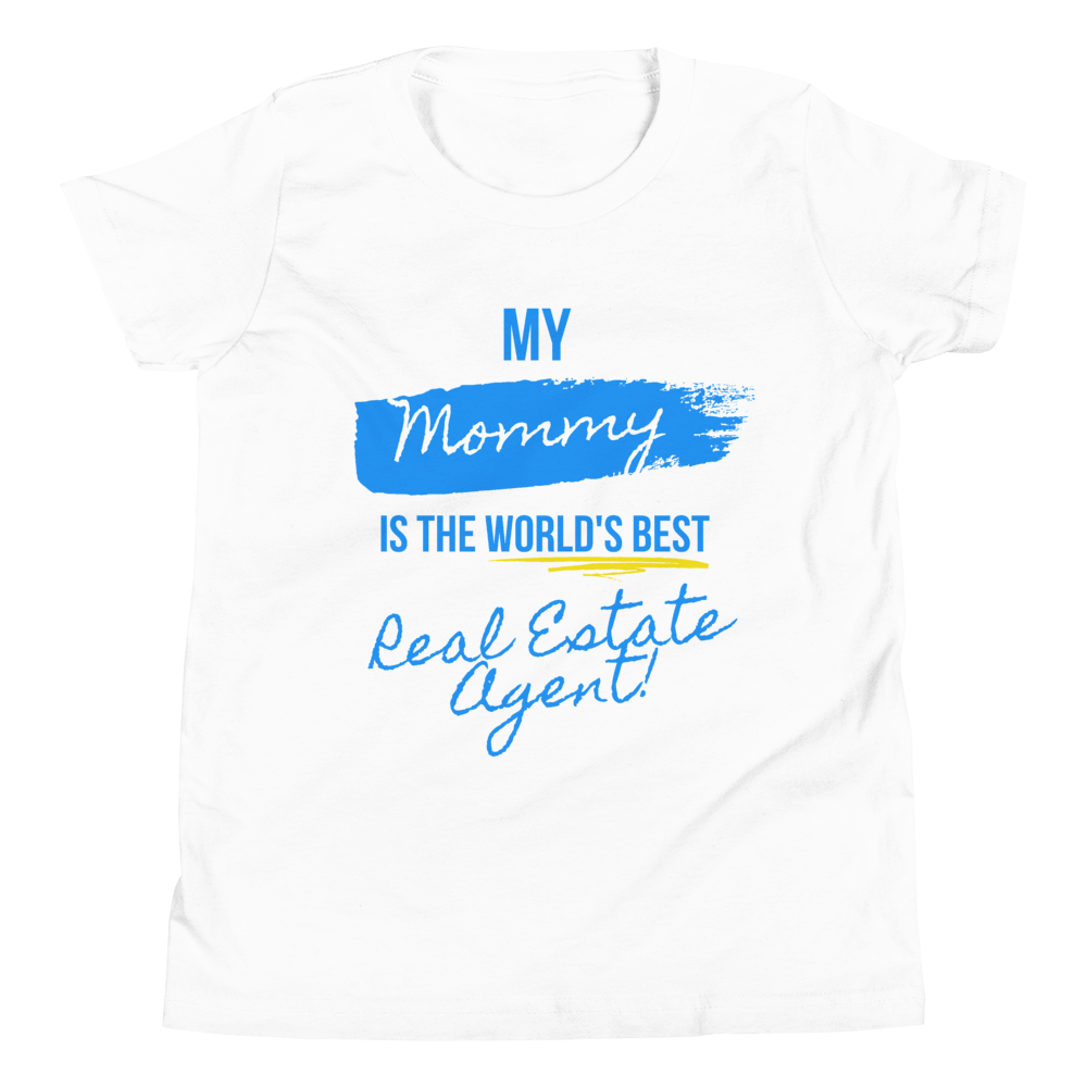 My Mommy is the Worlds Best Real Estate Agent (Blue /Yellow) Youth Short Sleeve T-Shirt