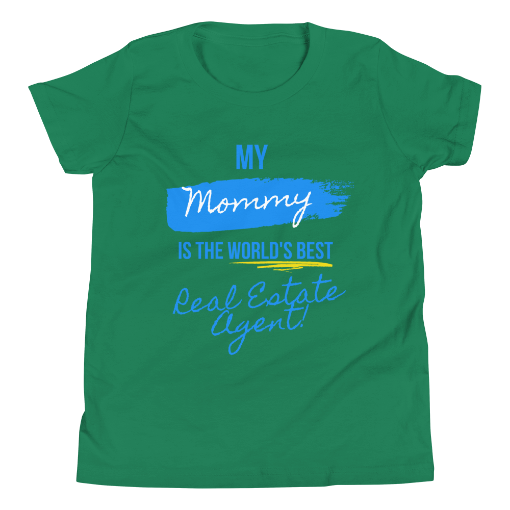 My Mommy is the Worlds Best Real Estate Agent (Blue /Yellow) Youth Short Sleeve T-Shirt