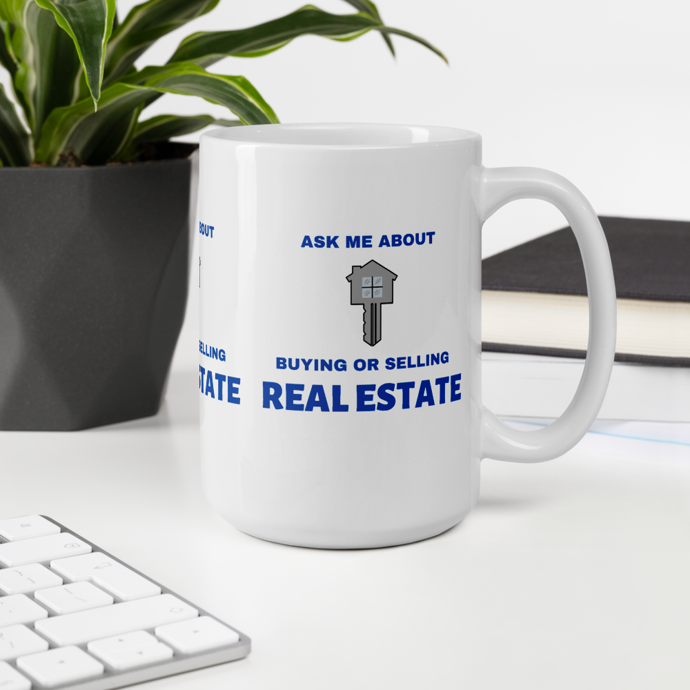 Mug- ask me about buying or selling RE blue