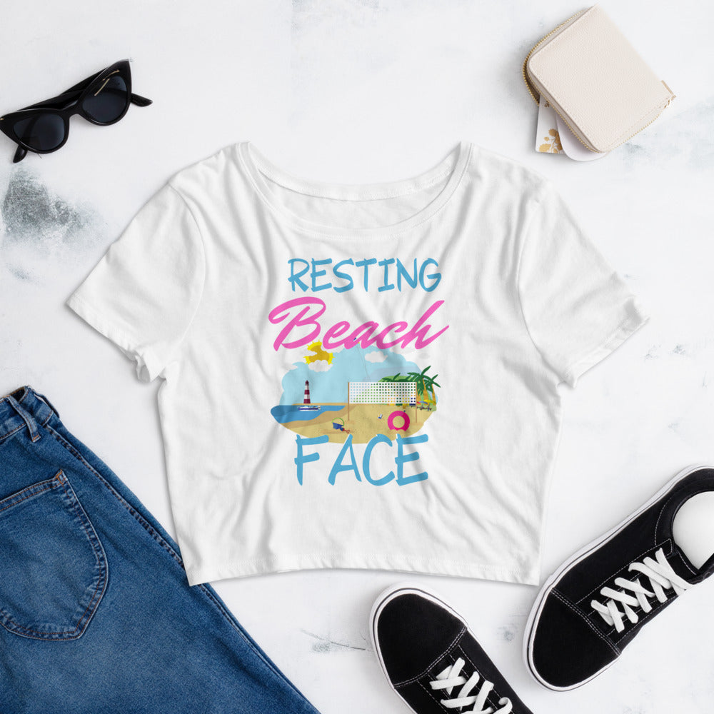 Resting Beach Face- Women’s Crop Tee