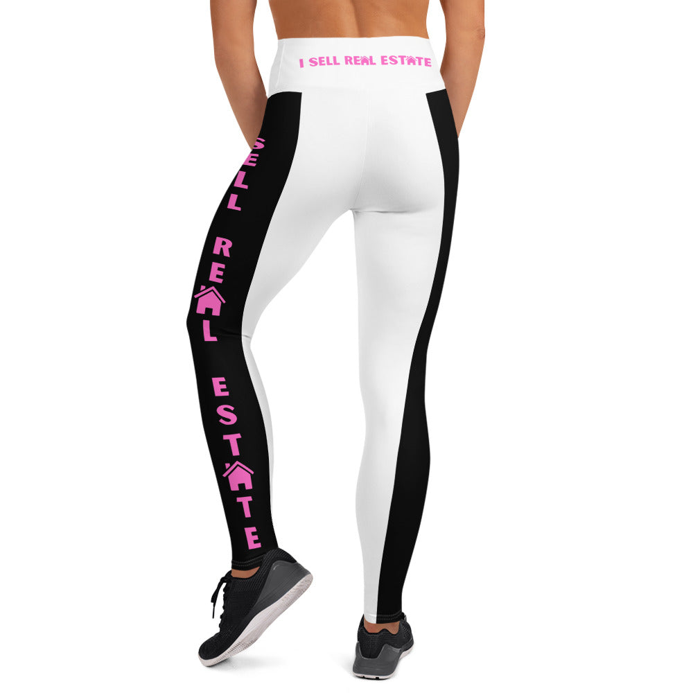 "I sell real estate", black leg Yoga Leggings