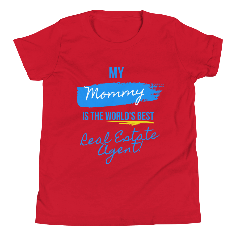 My Mommy is the Worlds Best Real Estate Agent (Blue /Yellow) Youth Short Sleeve T-Shirt