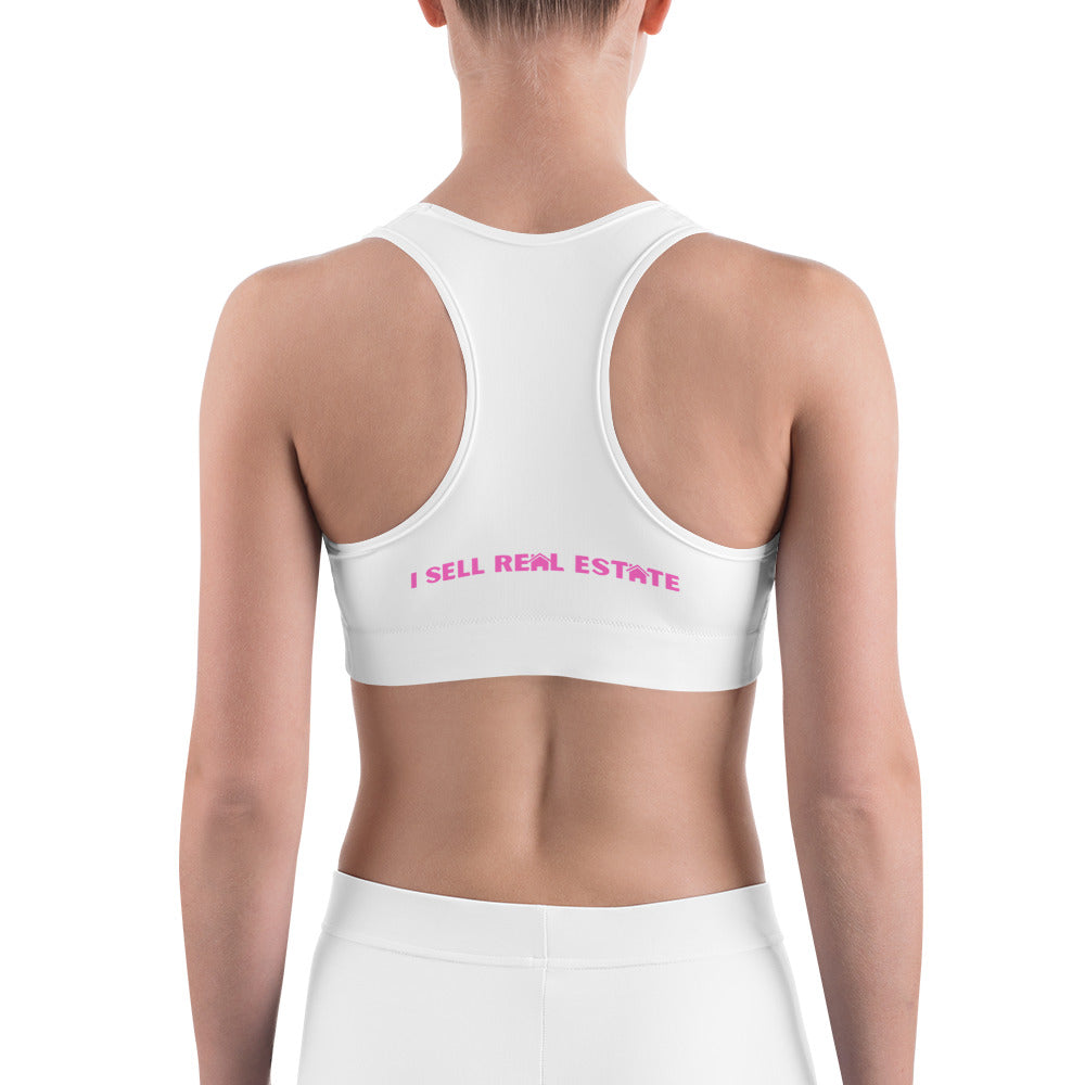 Sports bra- id rather be selling your home (pink)