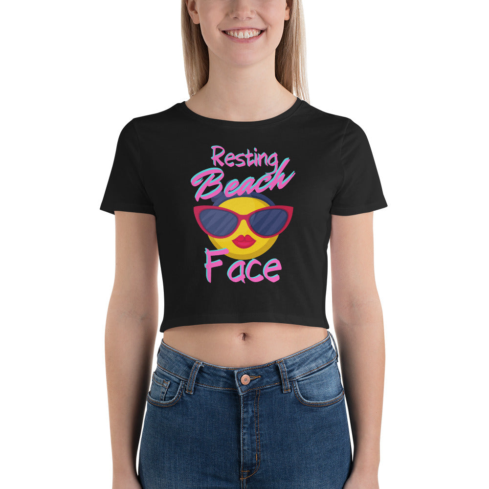 Resting Beach Face emoji- Women’s Crop Tee