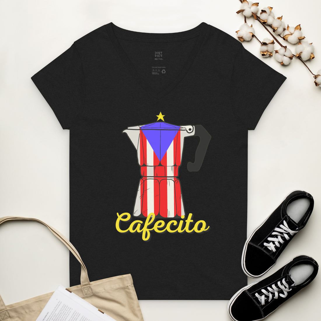 Cafecito- Women’s recycled v-neck t-shirt