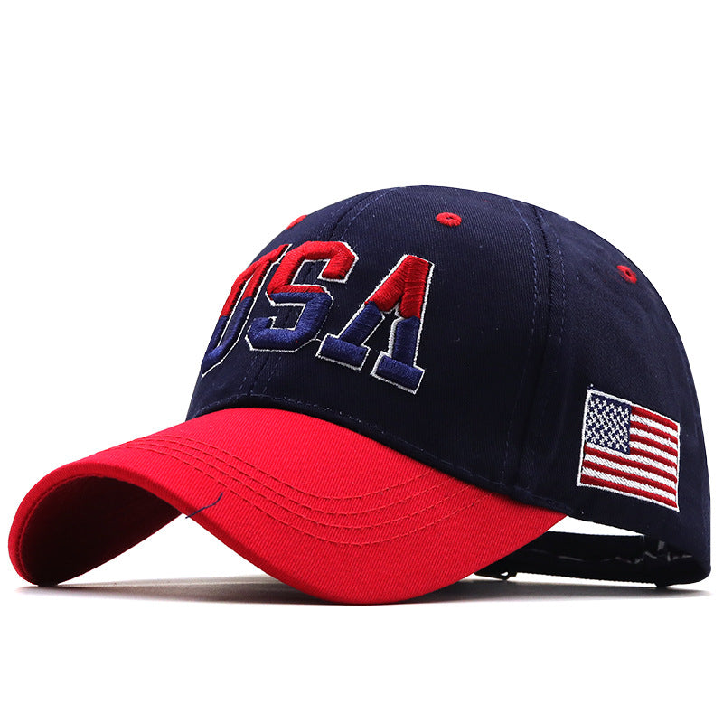 Letter USA Embroidery Baseball Cap Couple Outdoor