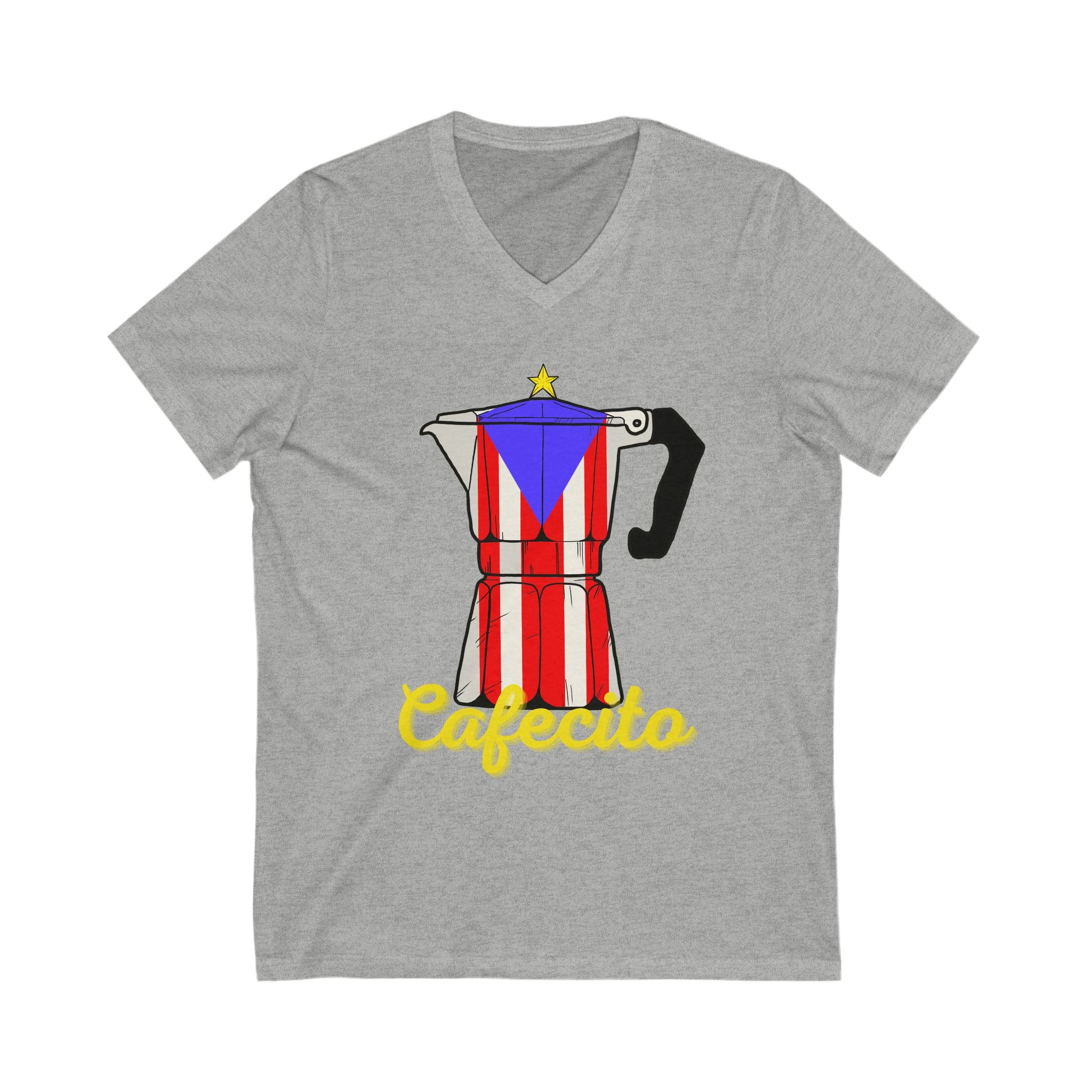 Cafecito p- Unisex Jersey Short Sleeve V-Neck Tee